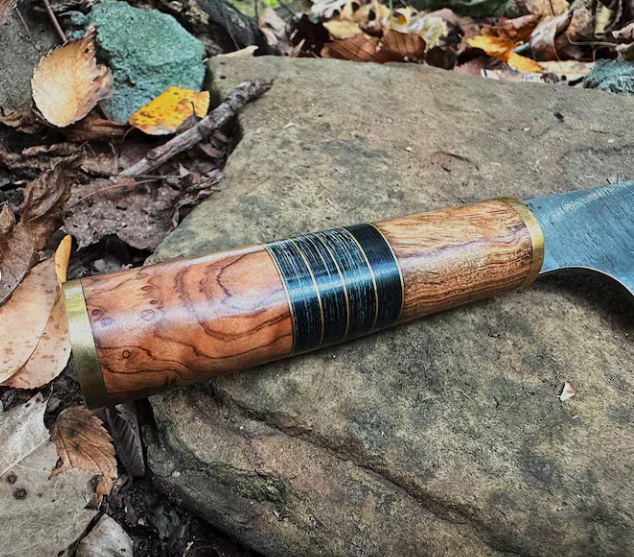 Personalized Damascus Chef Knife: Engraved Kitchen Knife, Leather Sheath - Image 2