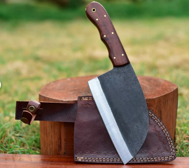 Handmade Cleaver Knife - Forged Serbian Chef Cleaver, Best Personalized Gift for Him on Anniversary, Birthday & Father's Day: Husband Gifts - Image 2