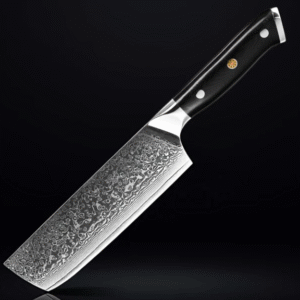Damascus Steel Cleaver Knife - Japanese Meat Cleaver Nakiri - Professional Chef Cleaver with 7" Blade