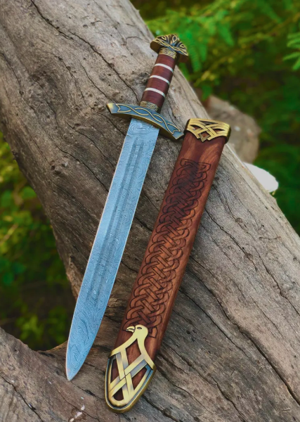 Hand-Forged Viking Damascus Steel Medieval Sword | Northm*n Sword With Scabbard, Replica Sword unique viking Sword Gift For Him Anniversary - Image 2