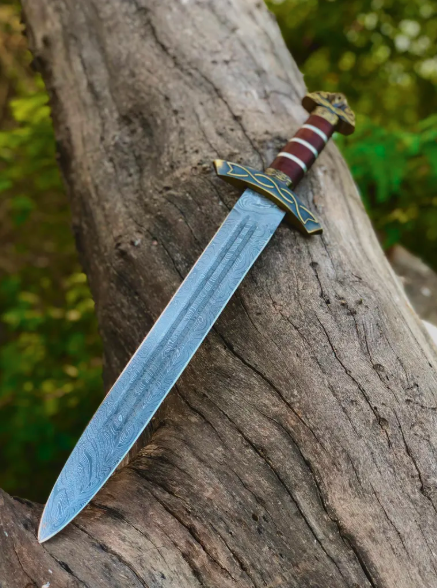 Hand-Forged Viking Damascus Steel Medieval Sword | Northm*n Sword With Scabbard, Replica Sword unique viking Sword Gift For Him Anniversary - Image 3