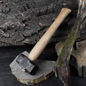 Blacksmith’s Hammer – Hand-Forged Carbon Steel Head with Ash Wood Handle – Forging Tool for Metal Shaping and Smithing – Gift for Husband