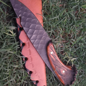 Handmade S30V Steel Guthook Hunting Knife: Deer Antler Handle, Leather Sheath