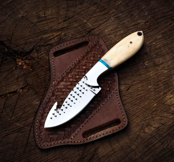 Handmade Stainless Steel Bull Cutter Knife, Best Handmade Knife With Beautifull Handle and Leather Sheath, Gifts For Him, Christmas Gifts