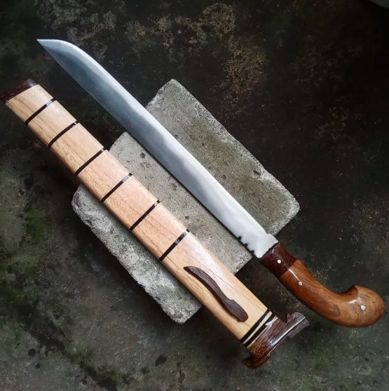 Machete, Indonesian Golok, Full Tang Machete, Wood Seath Machete, Camping Knife, Gardening Knife, Jungle Knife