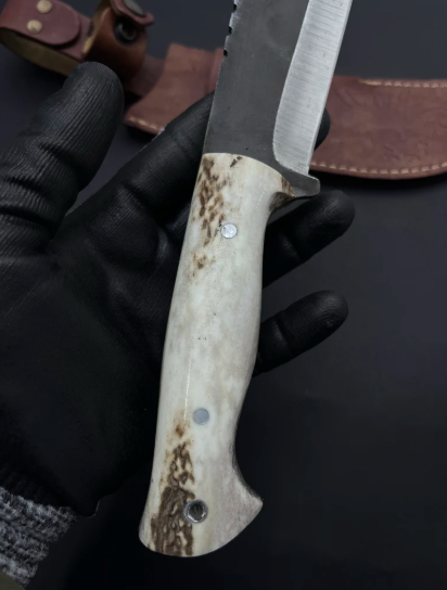 Deer Horn Handle Machete Knife , Handmade Hunting Knive , Scimitar Knive , Groomsmen Knife , Antler Hanhle Knife , Camping Gifts for Men - Image 4