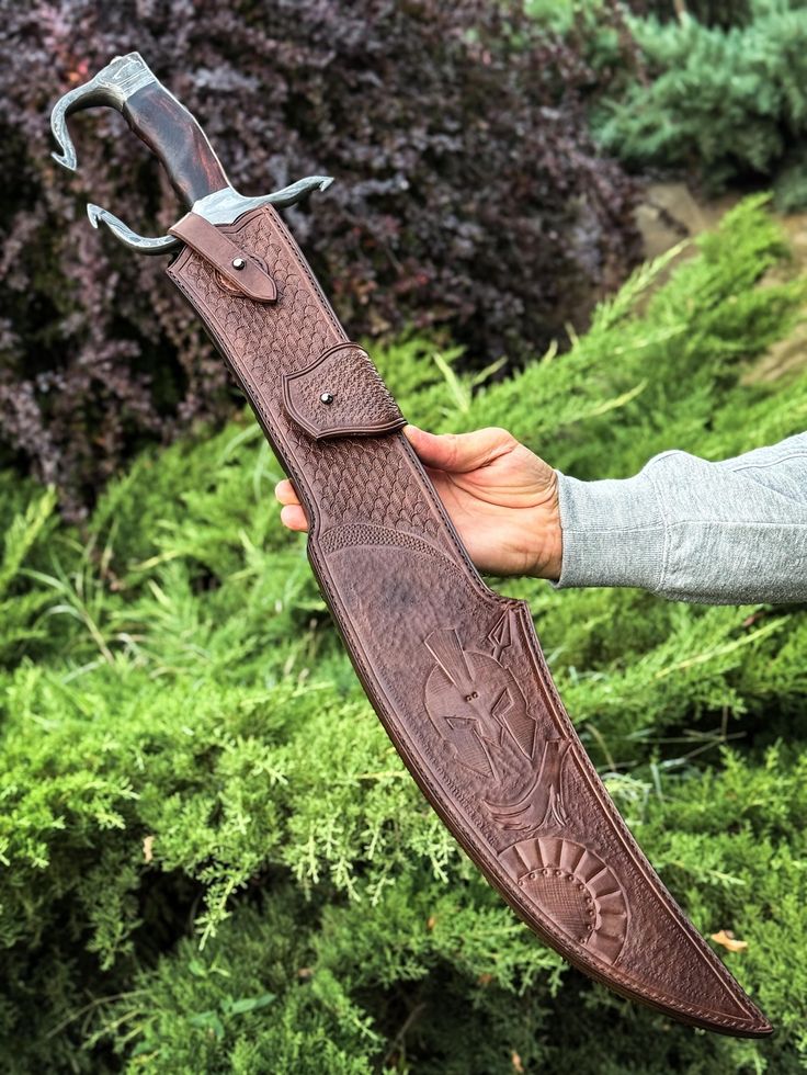 SCIMITAR SWORD/18 inches Long Blade hand forged Sword/Leaf spring of truck/Rosewood Handle/Sharpen/Tempered/Ready to use/knife/knives - Image 2